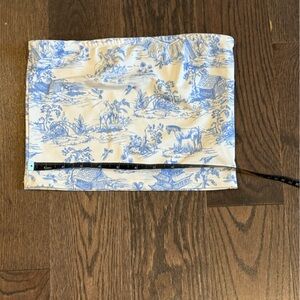 Edikted Off-White and Blue Tube Top